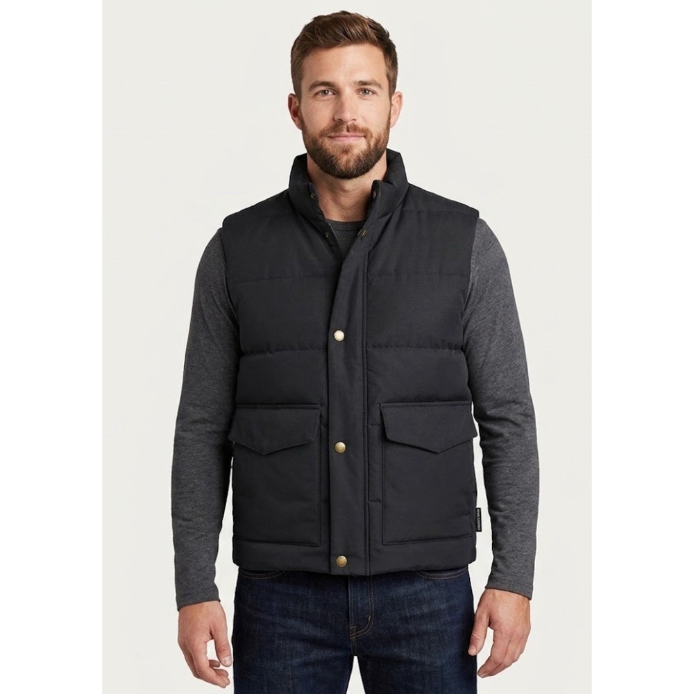 NWT Elwood Quality Goods Men's XS Black Down Filled Puffer Vest Pocket Jacket